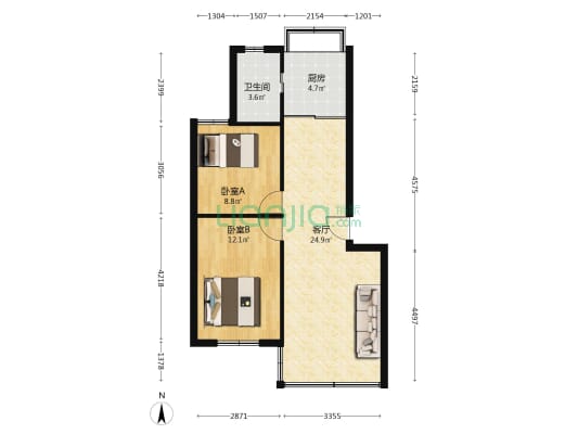 教场中路198号 2室1厅1卫 71平方