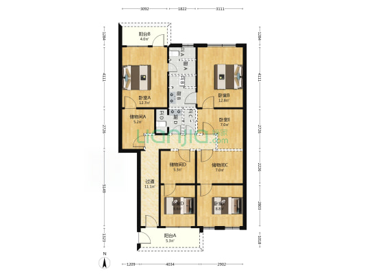 国祥楼 5室0厅4卫 114平方
