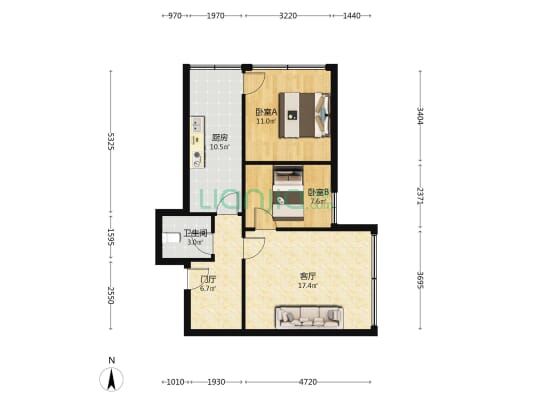 宏阳商住楼 2室1厅1卫 64平方