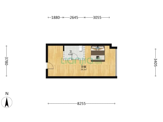 润和国色公馆 1室0厅1卫 43平方