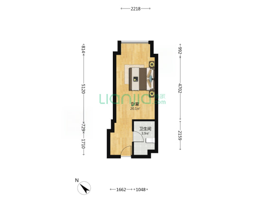 万达MINISOHO 1室0厅1卫 37平方