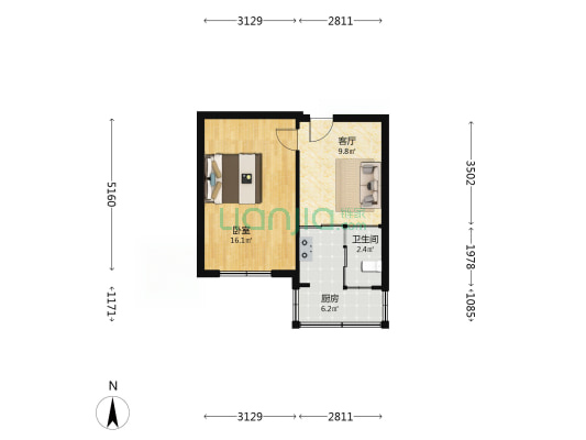 凯翔小区 1室1厅1卫 47平方