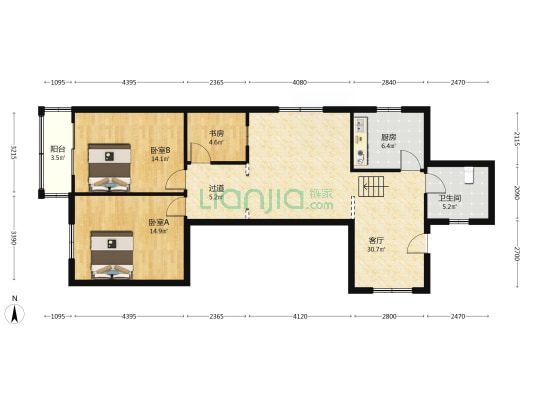 建新路 3室1厅1卫 106平方