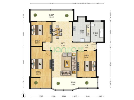 前卫路(原昌北监狱生活区) 3室1厅1卫 139平方