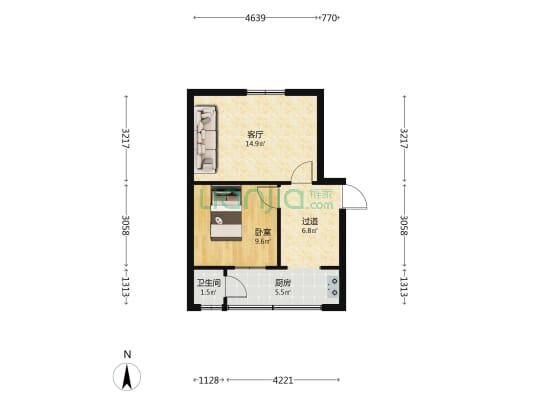 富源南路 1室1厅1卫 44平方