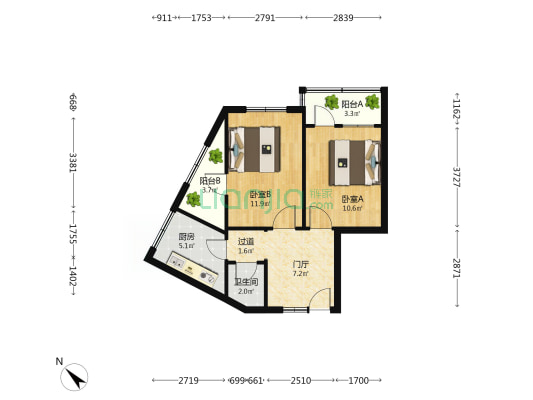 成武路 2室0厅1卫 72平方