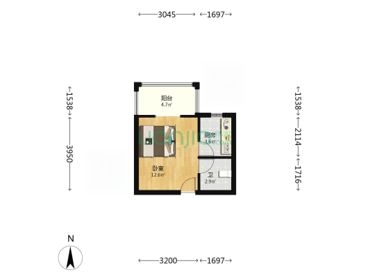 启明园 1室0厅1卫 32平方