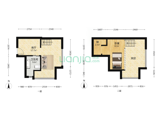 郁金香领寓 1室1厅1卫 36平方