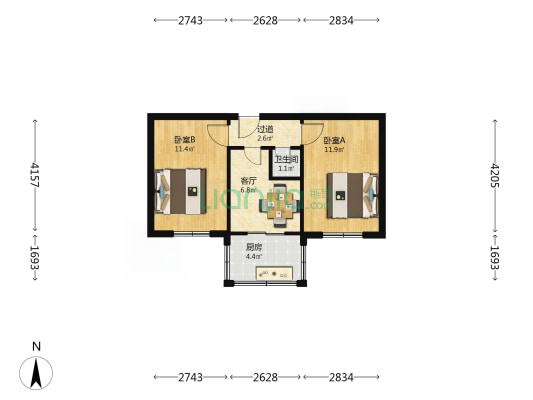 文汇小区 2室1厅1卫 41平方