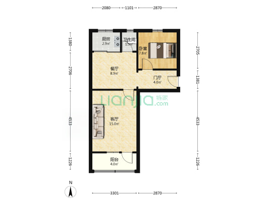 业主诚意出售 集中供暖 免费停车 南关-户型图