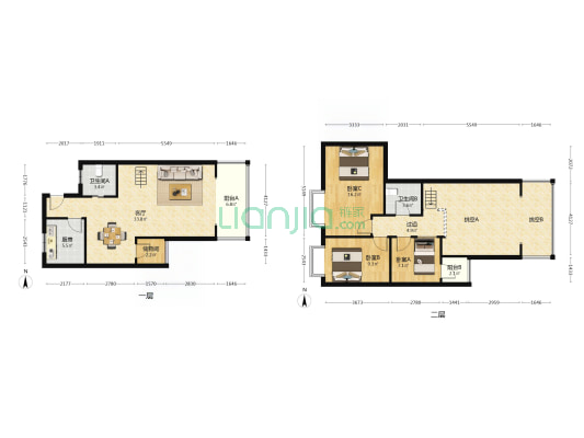 长征左邻右舍东区 3室1厅2卫 140平方