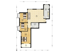 金竹花园 3室2厅 北 南-涿州金竹花园户型图