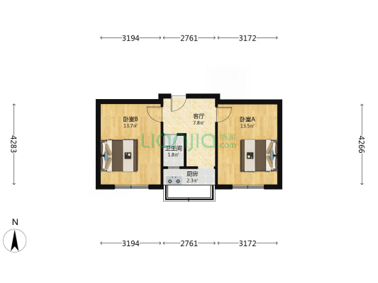 时光小区 2室1厅1卫 48平方