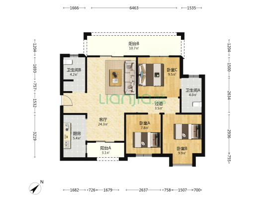 和瑞锦府 3室1厅2卫 97平方