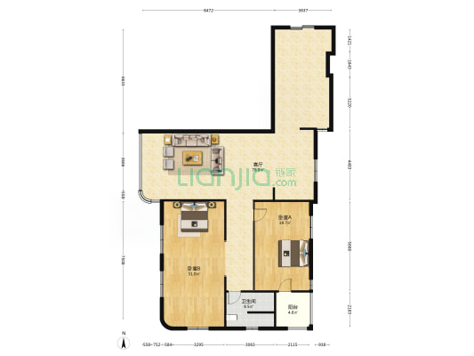 华信大厦 2室1厅1卫 179平方
