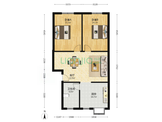 广昌街 2室1厅1卫 83平方