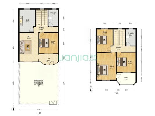 市区兴泰花园别墅 种菜的地方足够大！-户型图