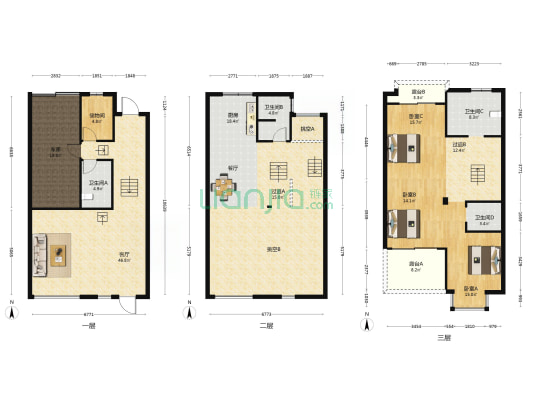 大洋鹭洲 3室1厅4卫 277平方