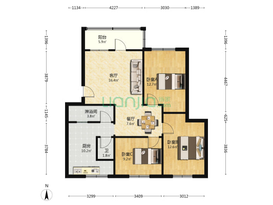 胡湾里五街 3室2厅2卫 99平方