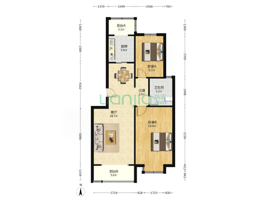 金海园南区 2室1厅1卫 99平方