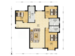 东户 餐厅 H户型 满二 毛坯 中层 西南侧楼栋 视野开阔-涿州高铁新干线户型图