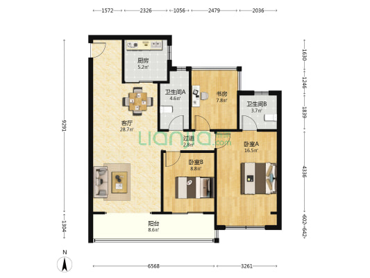 碧桂园·河湾星著 3室1厅2卫 111平方