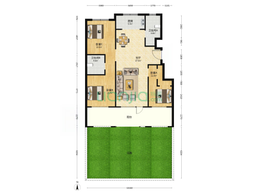 意祥一品洋房 3室1厅2卫 131平方
