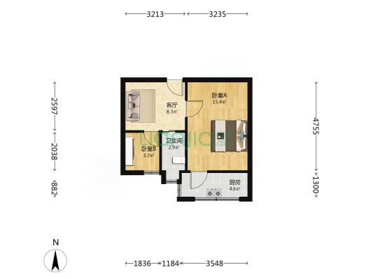 七里街20号 2室1厅1卫 42平方