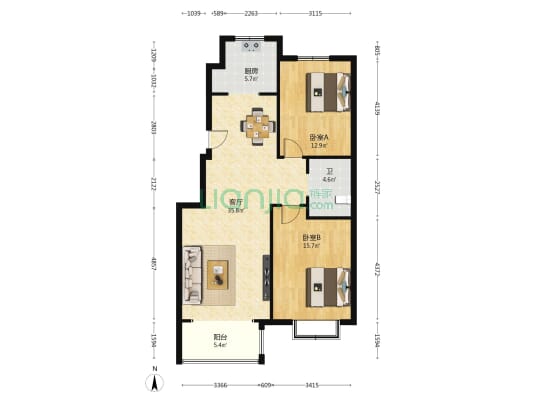璟和嘉园 2室1厅1卫 100平方