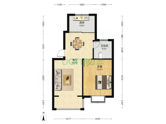 蓬曦园C5-1区 1室1厅1卫 70平方