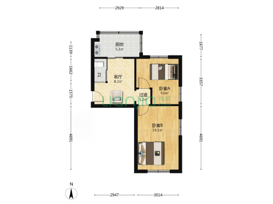 御苑新邨 2室1厅1卫 47平方