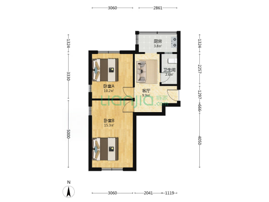同盛里 2室1厅1卫 51平方