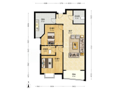 开发区 君临天下御景园  全南两居室-涿州君临天下御景园户型图