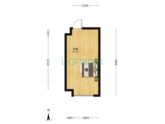 万科观湖礼著二期 1室0厅0卫 48平方