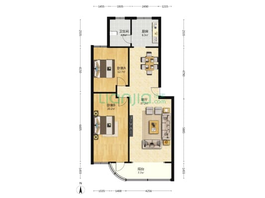 申湘花园 2室1厅1卫 98平方