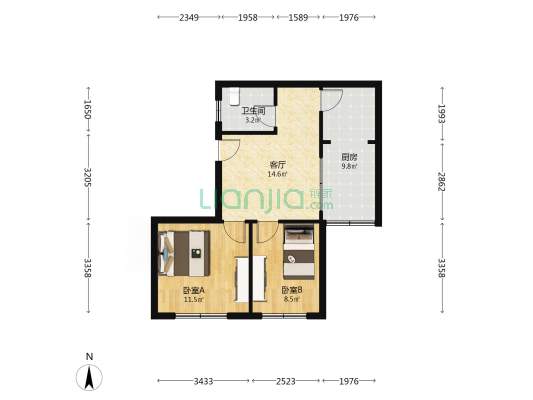文馨苑 2室1厅1卫 54平方