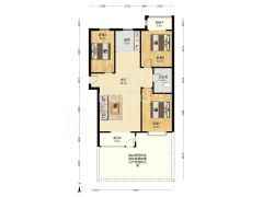 惠友开发双语旁南北通透3居室带露台-涿州惠友万悦城(涿州)户型图