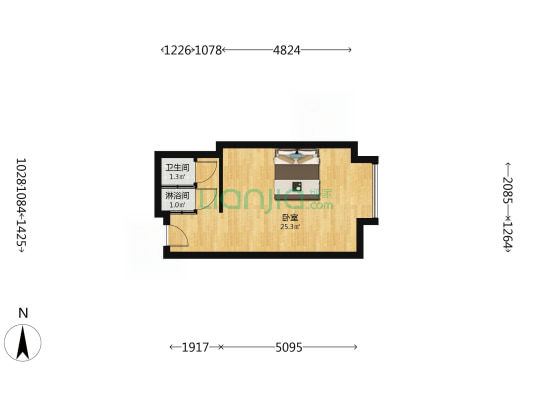虎门国际布料市场 1室0厅2卫 31平方