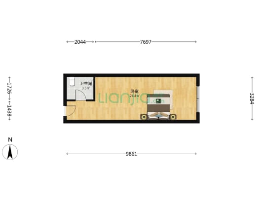 金银湾 1室0厅1卫 53平方