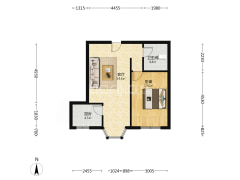 正规一居室，房本满五，诚意出售-涿州名流枫景五期户型图