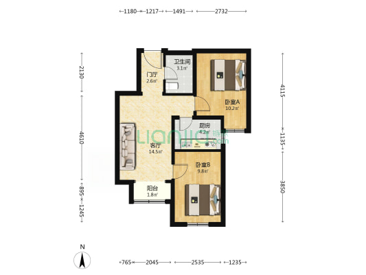 石泉砖厂B9区 2室1厅1卫 63平方