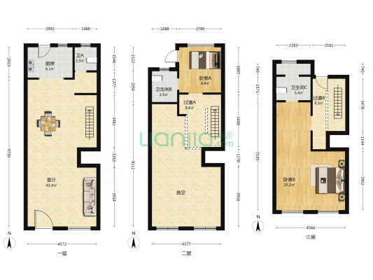 旭辉御墅 2室1厅3卫 133平方