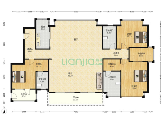 中海·莞府 3室1厅3卫 240平方