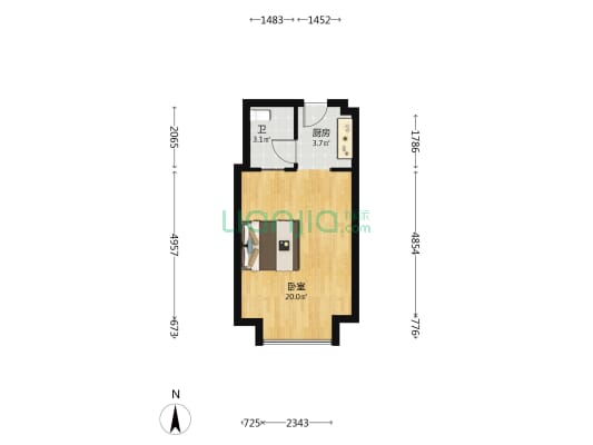 世纪名都 1室0厅1卫 40平方