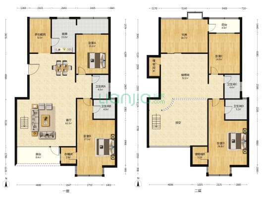 金江小区·瑞园 6室1厅4卫 286平方