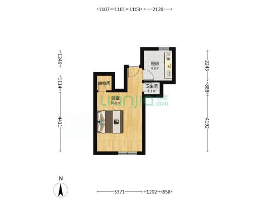 空分厂家属院西区 1室0厅1卫 21平方