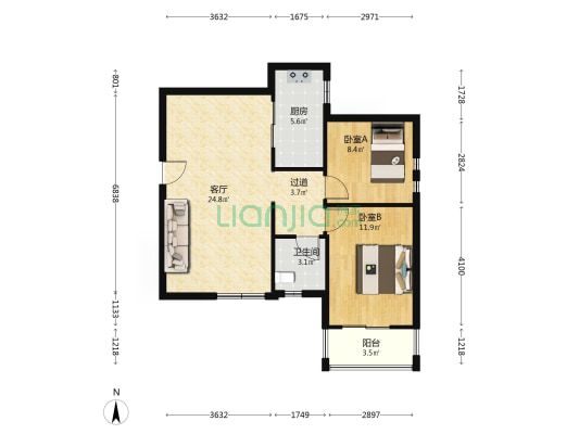 东湖景园A区 2室1厅1卫 79平方