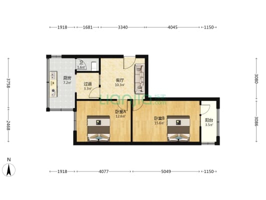 兴隆东巷9号 2室1厅1卫 62平方