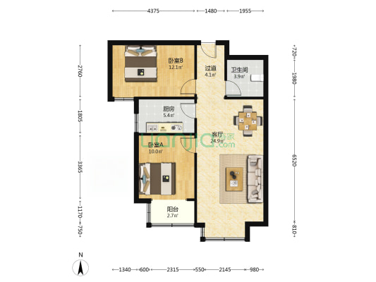 南高营三区 2室1厅1卫 92平方