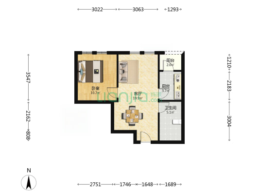 高科雲汀 1室1厅1卫 56平方